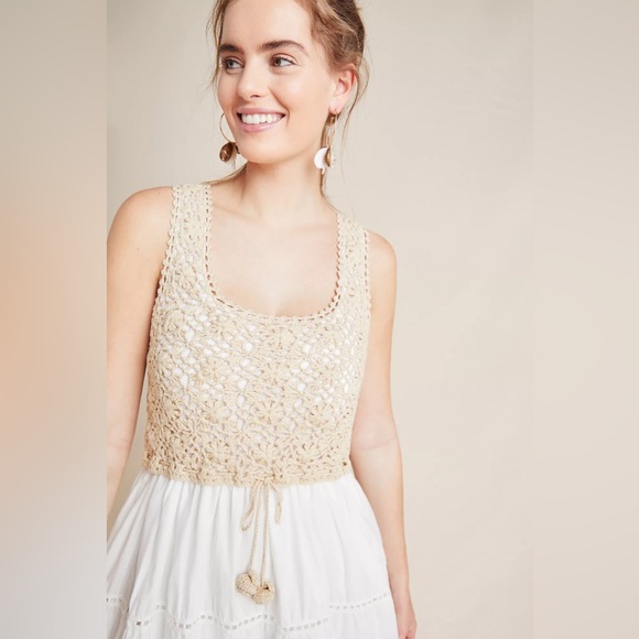 Anthropologie Beckett Crochet Eyelet Dress Size SP - Picture 2 of 7